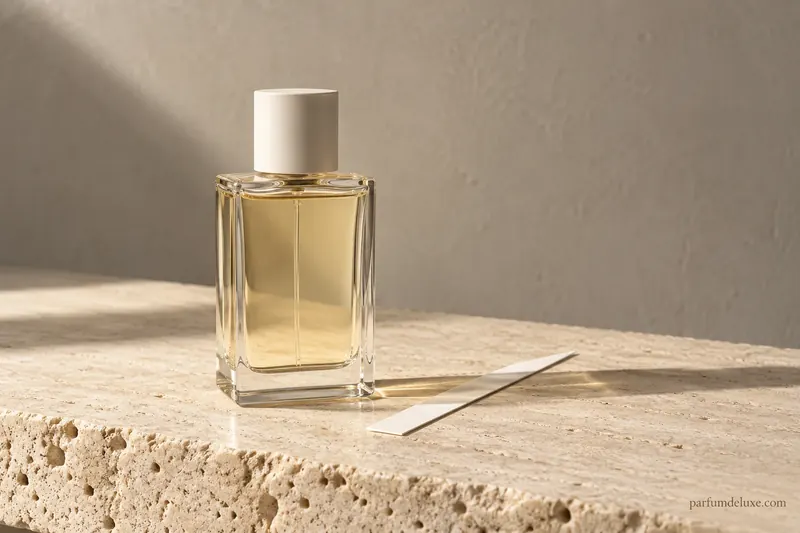 Flacon neutre illustrant le sujet des produits parfumés, sans animal